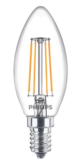 Lampada FILOLED oliva/candela E14 4,3W 4000°K